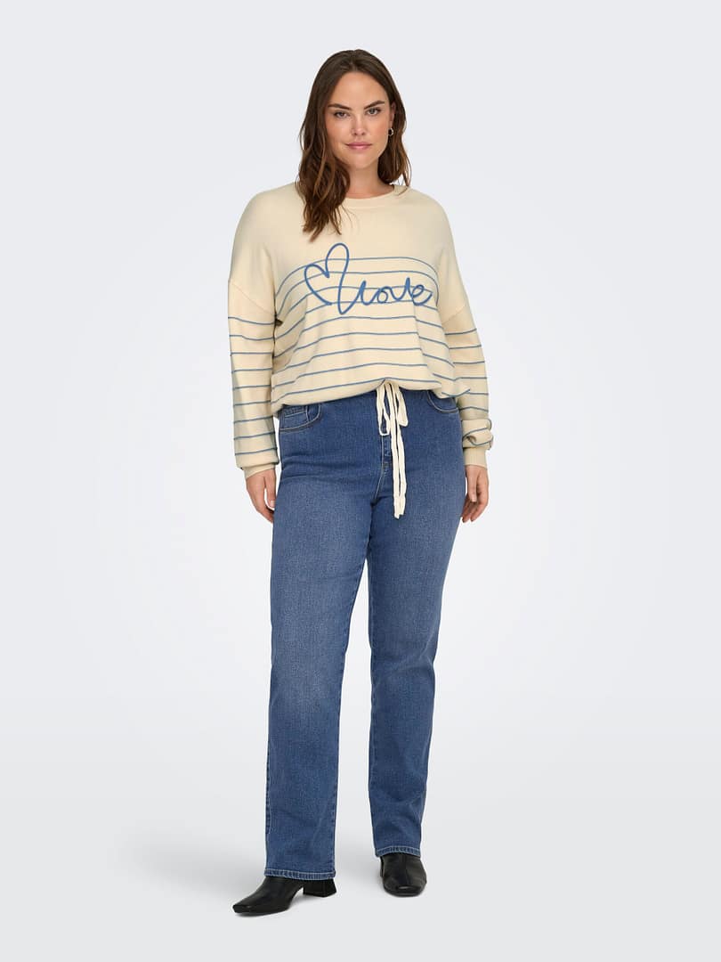 CARSIGNE LS TEXT DETAIL O-NECK KNT - Afbeelding 5