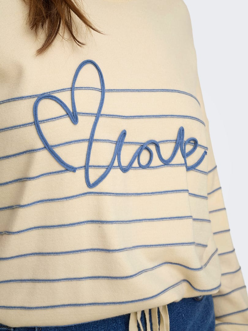 CARSIGNE LS TEXT DETAIL O-NECK KNT - Afbeelding 7