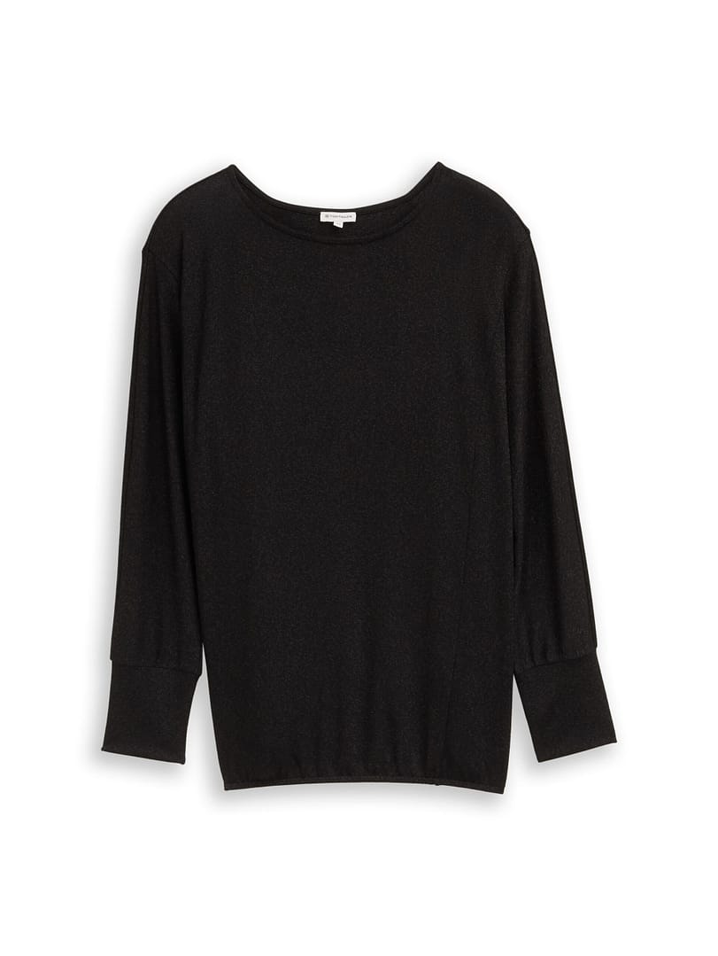 Plus size – loose fit long-sleeved shirt with glitter effect