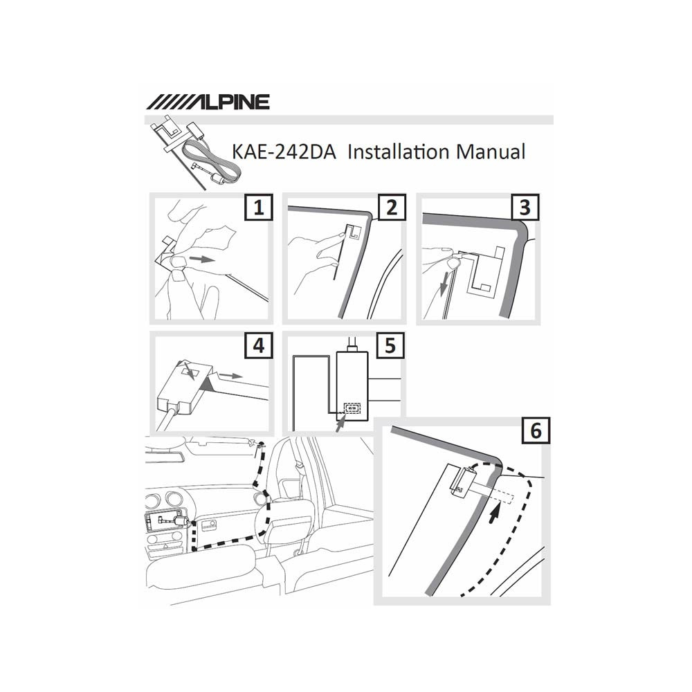 Alpine KAE-242DA - Actieve DAB Raamantenne