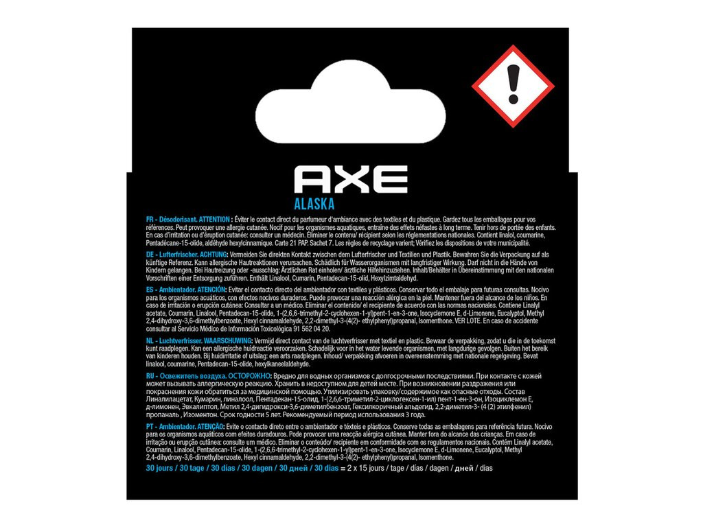 AXE Navulling Luchtverfrisser Alu Houder Alaska 2 Stuks