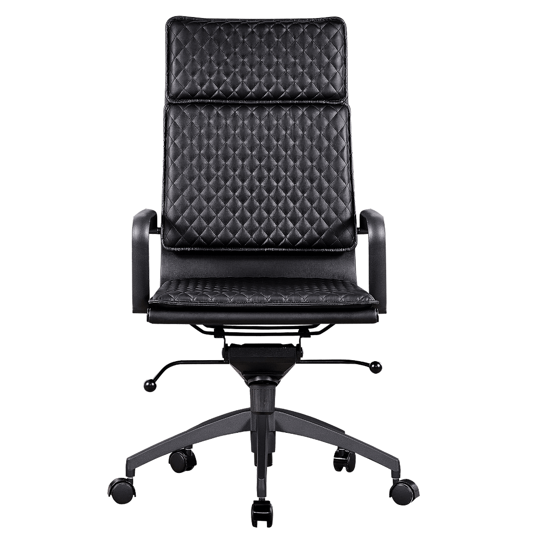 Diamond Highback Softpad Executive Chair Black Leather Black Frame 2