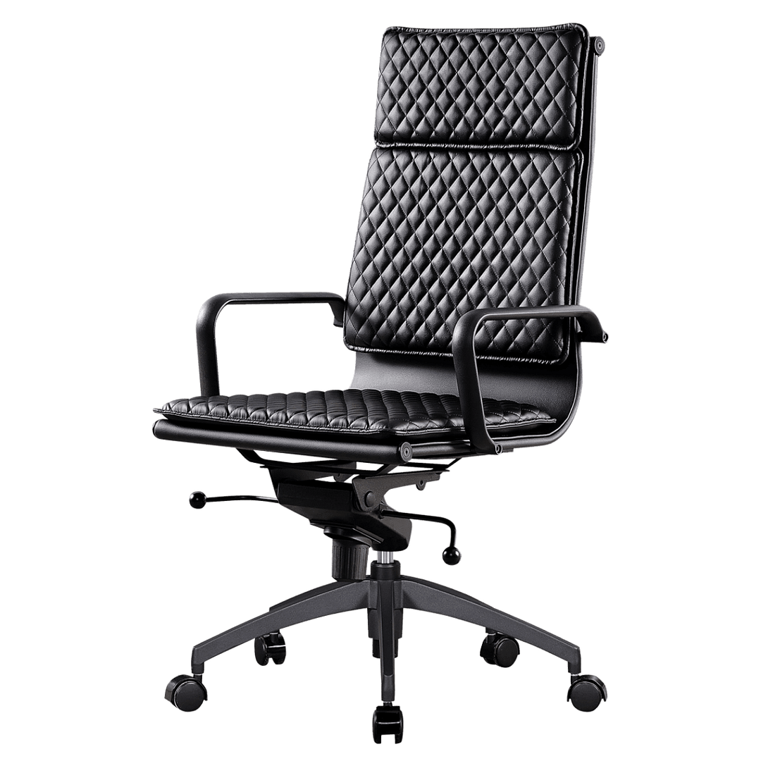 Diamond Highback Softpad Executive Chair Black | Black Frame