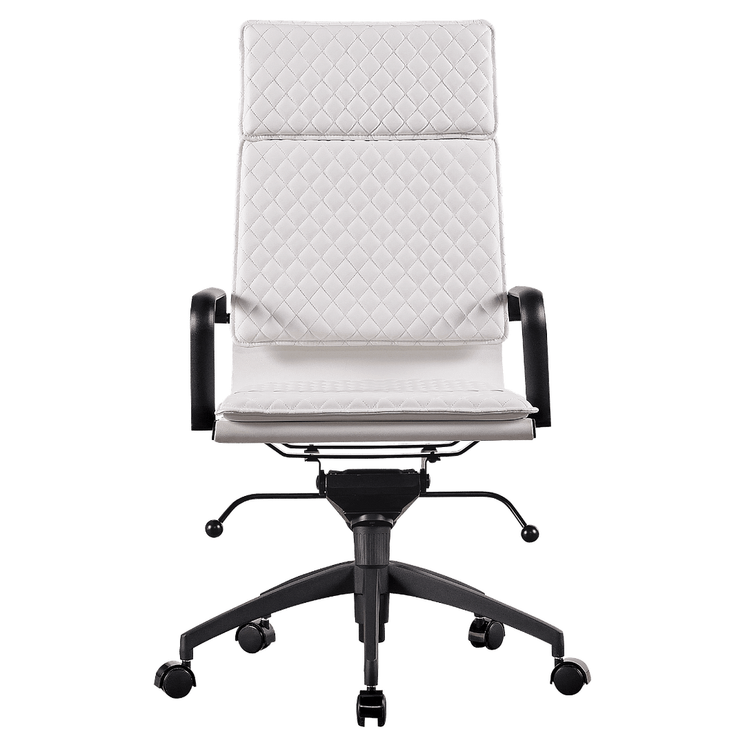 Diamond Highback Softpad Executive Chair White Black Frame 2