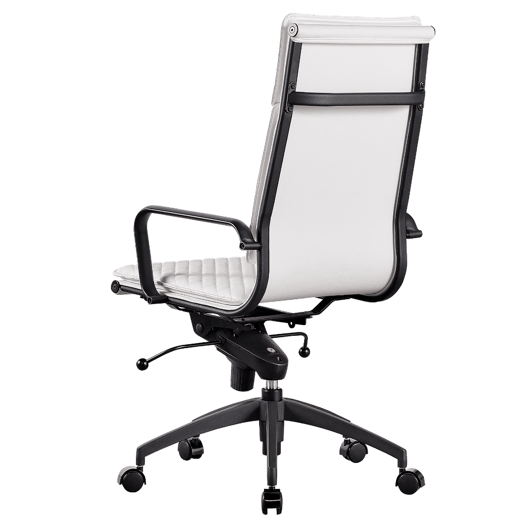 Diamond Highback Softpad Executive Chair White Black Frame 3