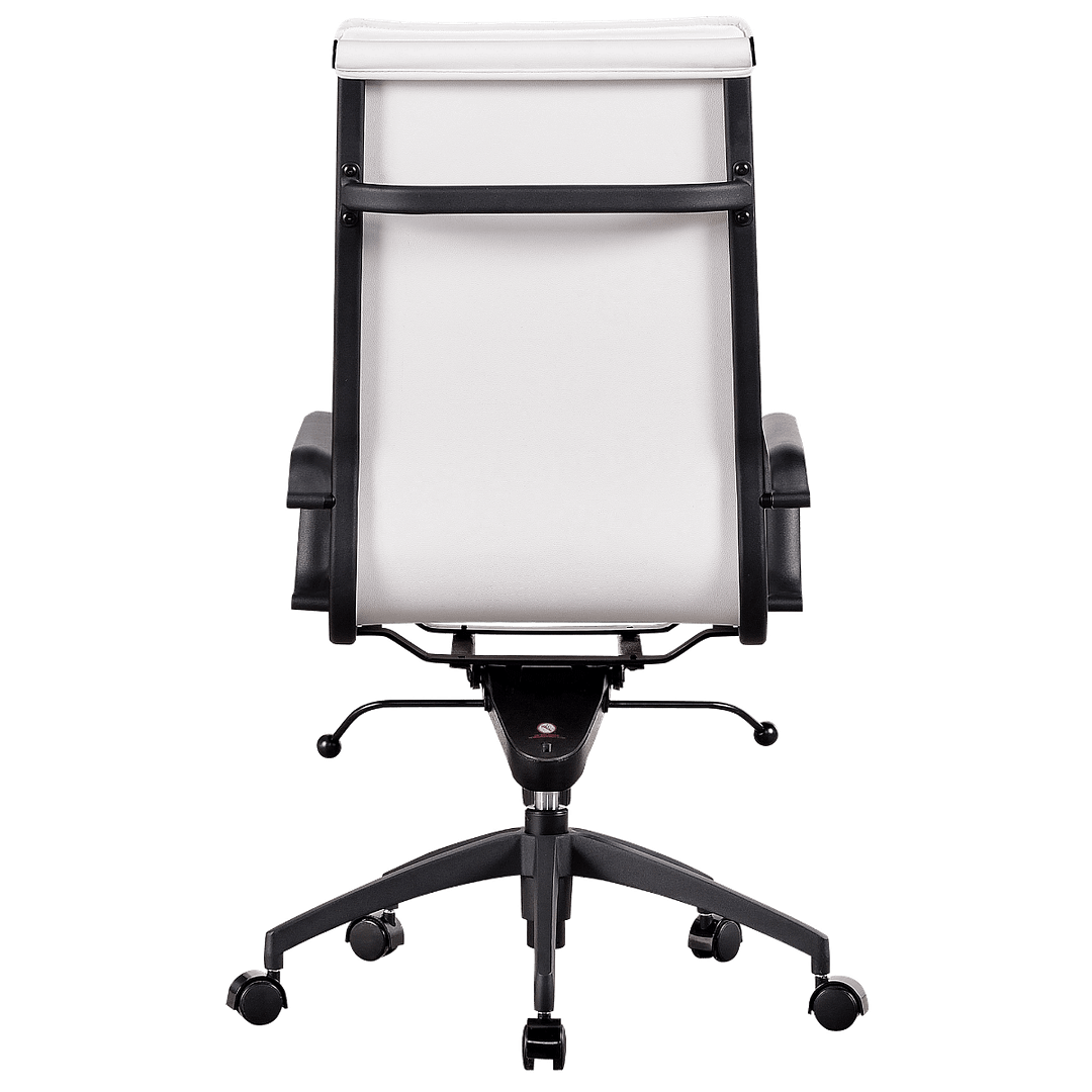 Diamond Highback Softpad Executive Chair White Black Frame 5