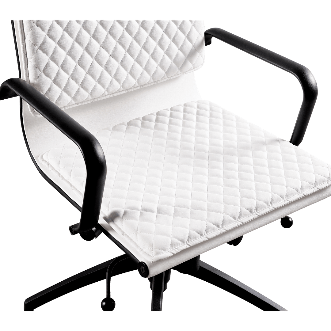 Diamond Highback Softpad Executive Chair White Black Frame 6