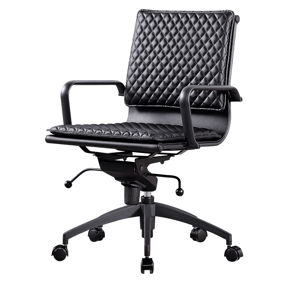 Diamond Lowback Softpad Office Chair Black | Black Frame