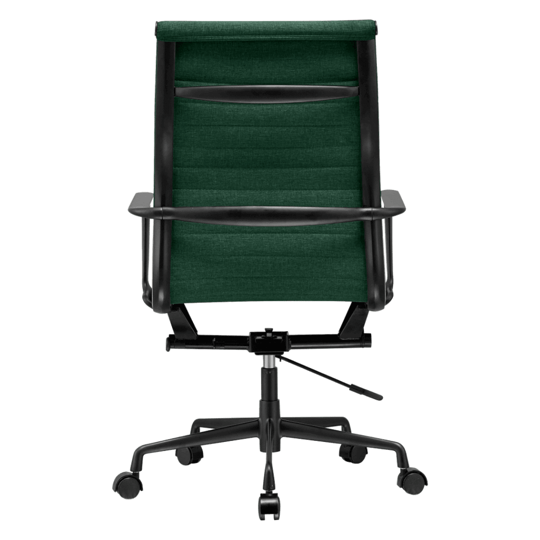 Premium Highback Ribbed Executive Chair Green Linen Black Frame 4