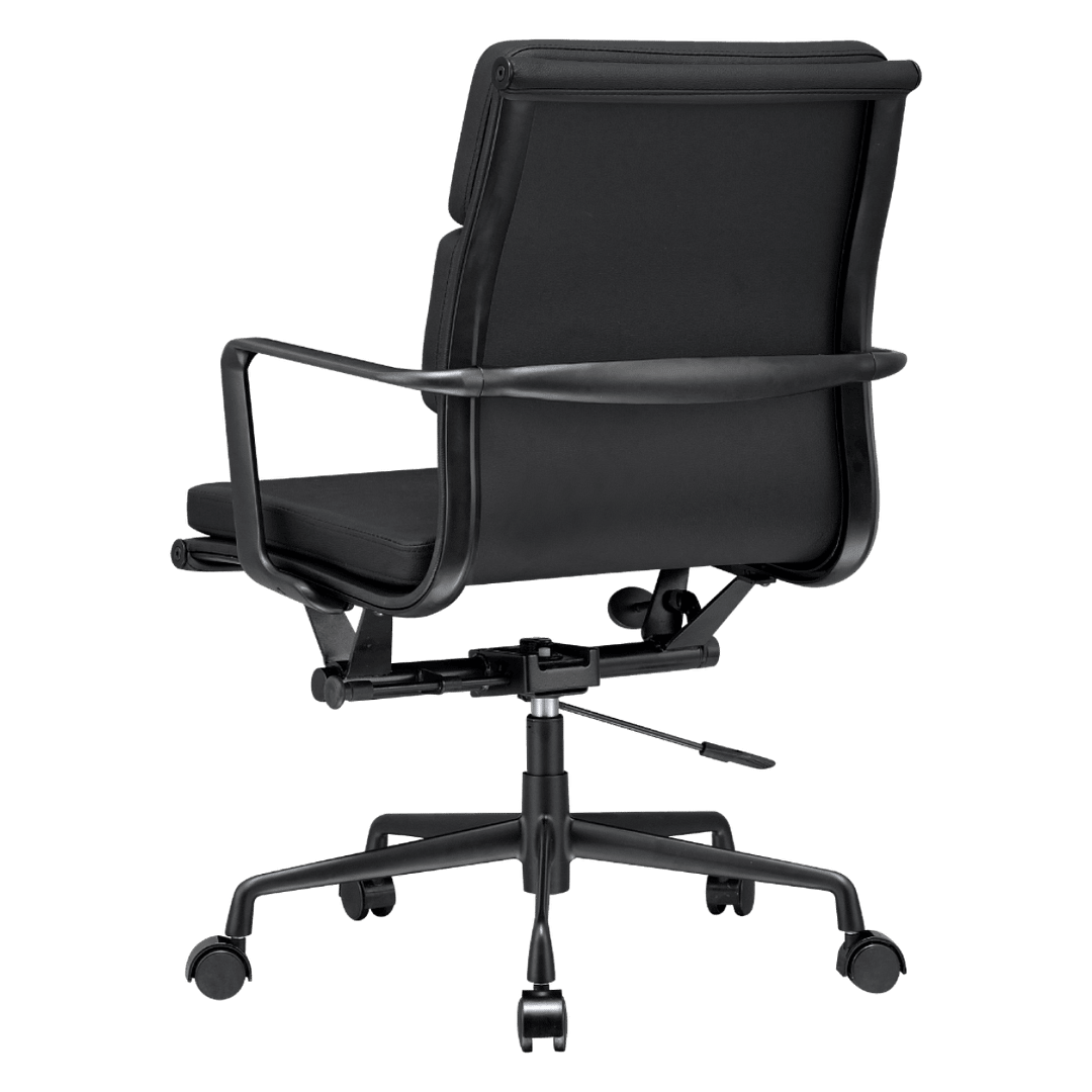 Premium Highback Ribbed Executive Chair Grey Linen Chrome Frame – 3