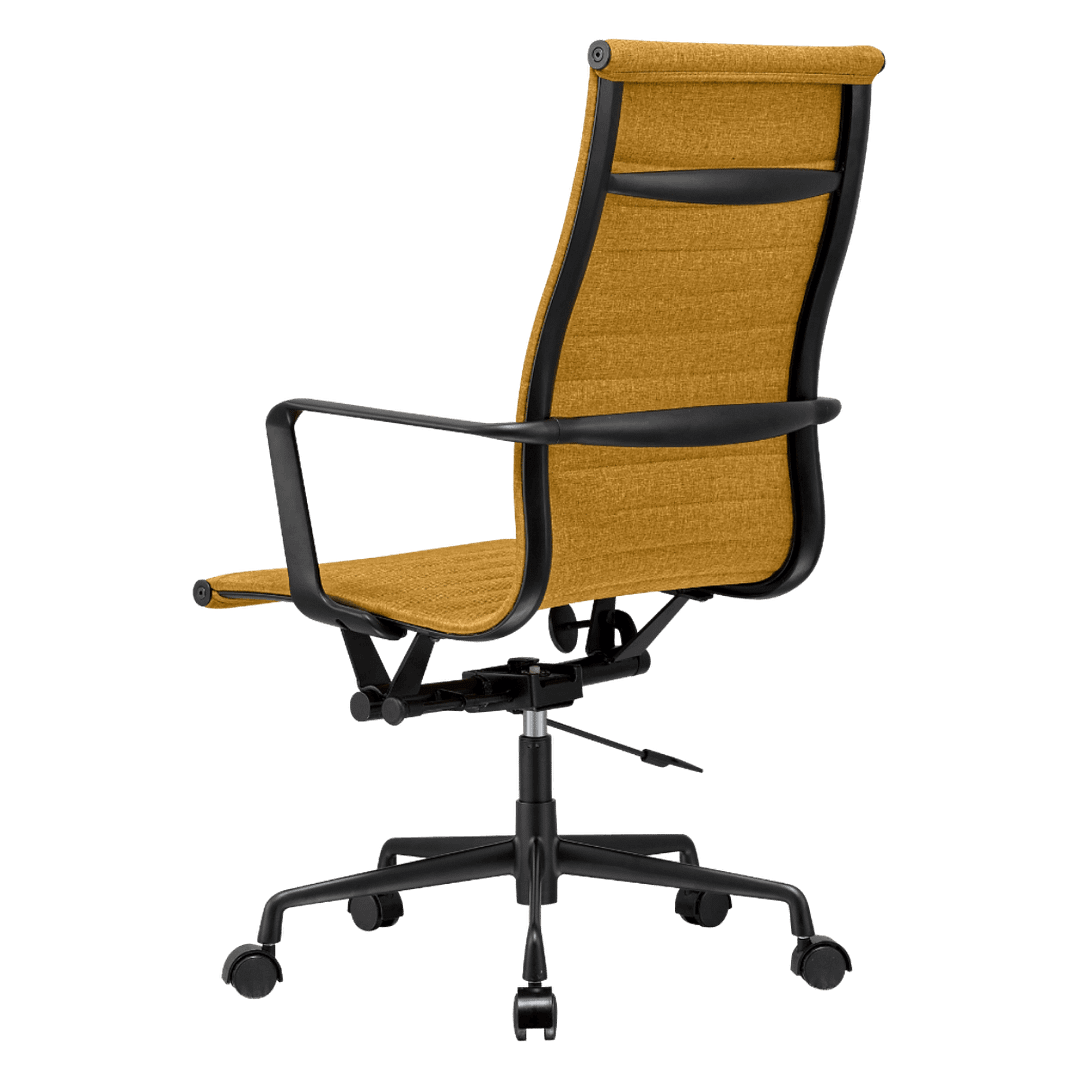 Premium Highback Ribbed Executive Chair Oker Linen Black Frame 4