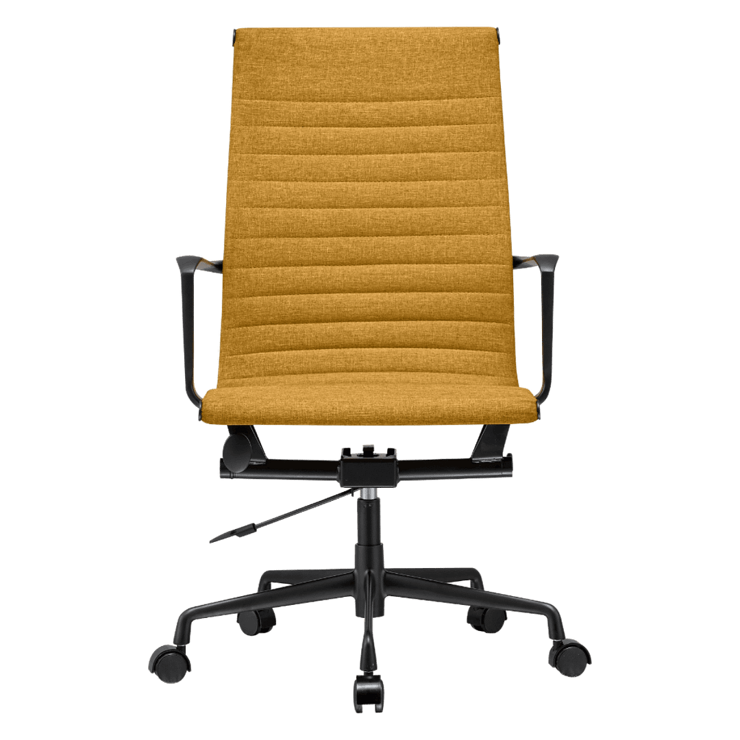 Premium Highback Ribbed Executive Chair Oker Linen Black Frame 5