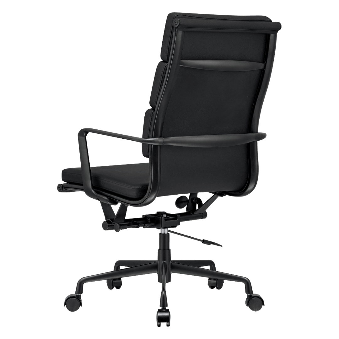 Premium Highback Softpadded Executive Chair Black Leather Black Frame 3