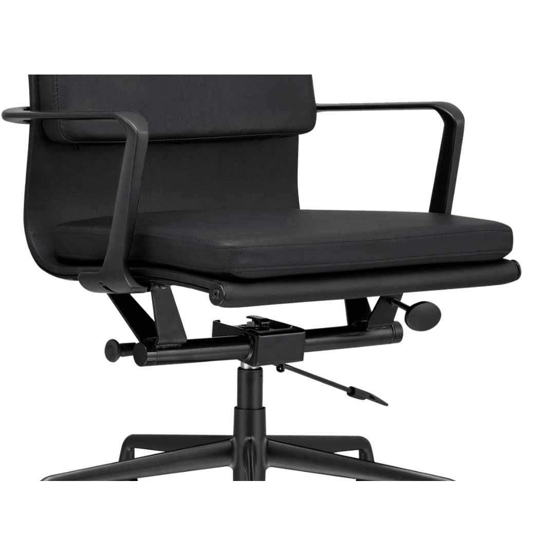 Premium Highback Softpadded Executive Chair Black Leather Black Frame 9