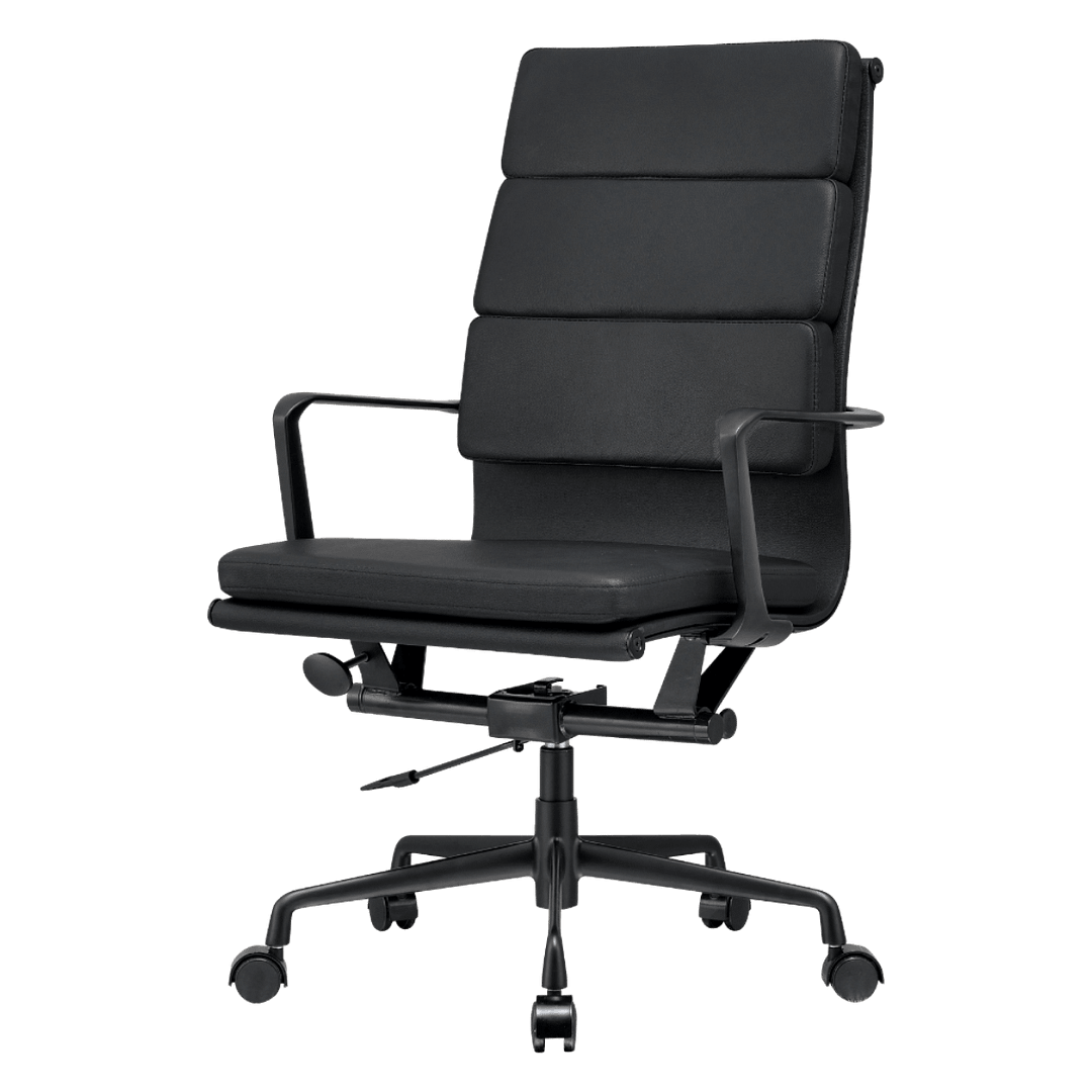 Premium Highback Softpadding Executive Chair Black Leather | Black Frame