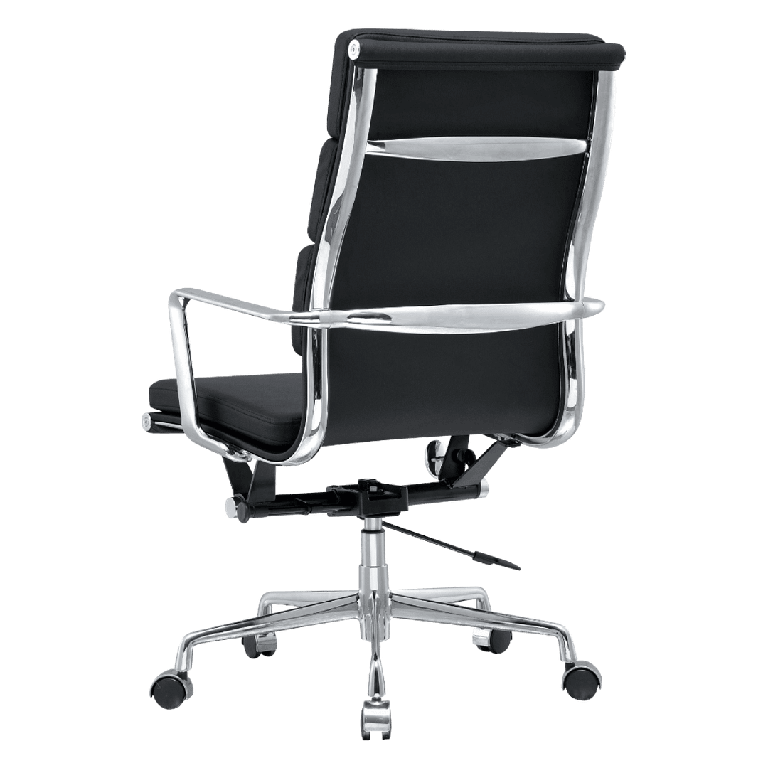 Premium Highback Softpadded Executive Chair Black Leather Chrome Frame 3