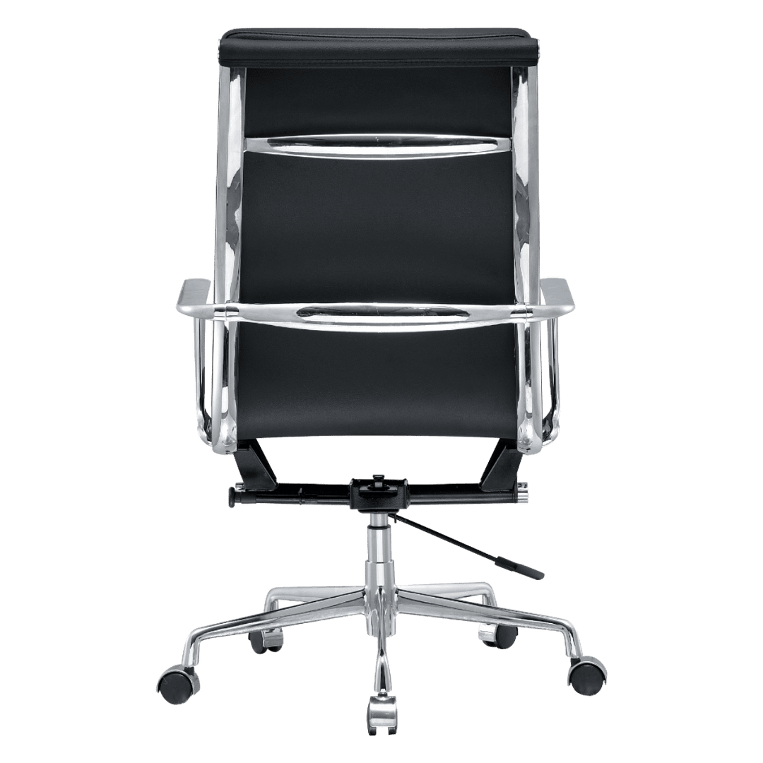 Premium Highback Softpadded Executive Chair Black Leather Chrome Frame 4