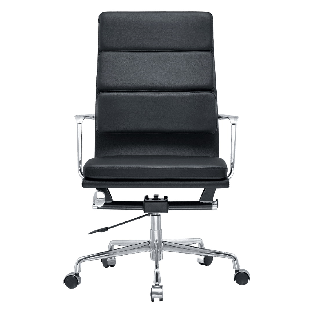 Premium Highback Softpadded Executive Chair Black Leather Chrome Frame 5