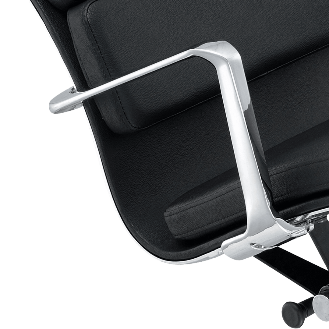 Premium Highback Softpadded Executive Chair Black Leather Chrome Frame 9