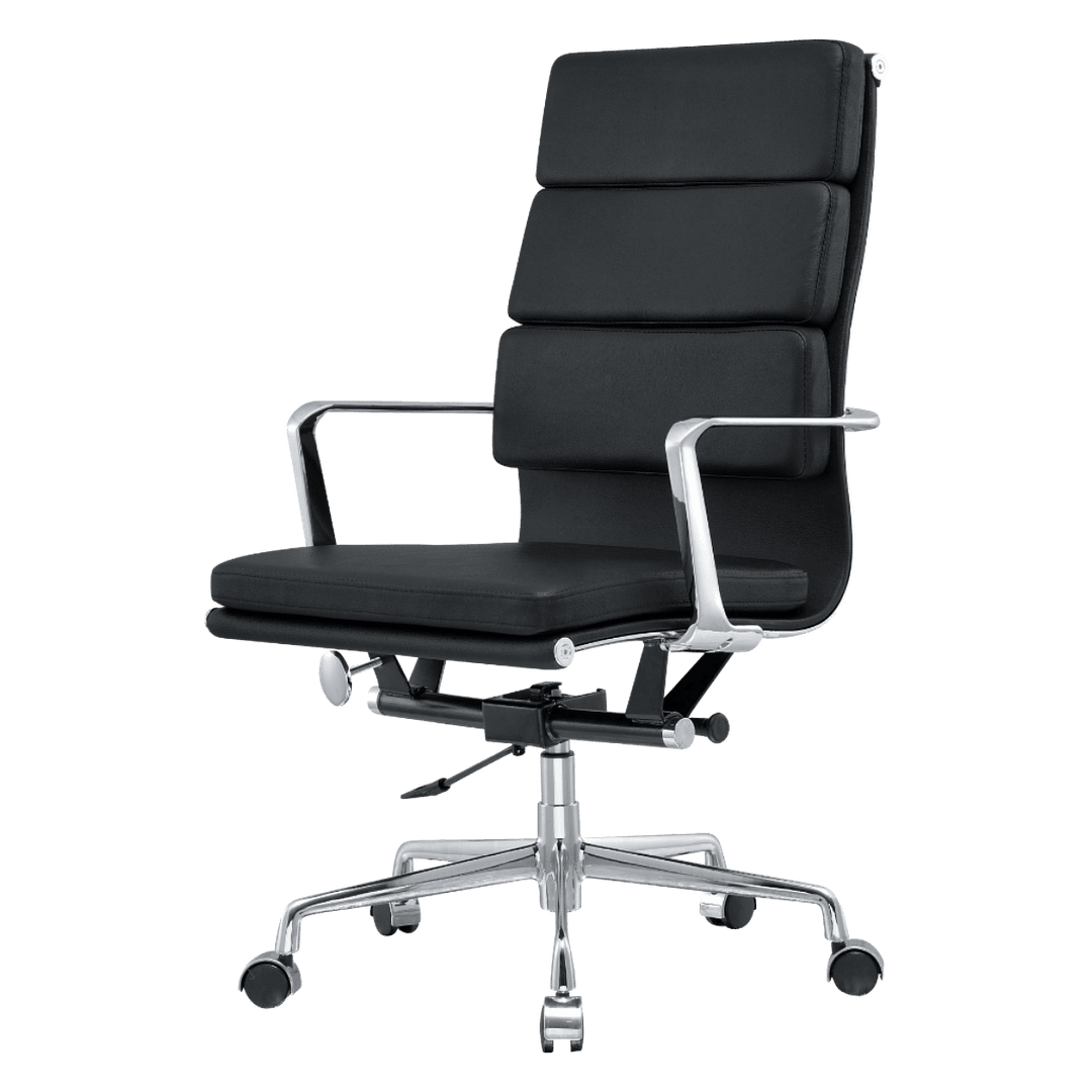 Premium Highback Softpadding Executive Chair Black Leather | Chrome Frame