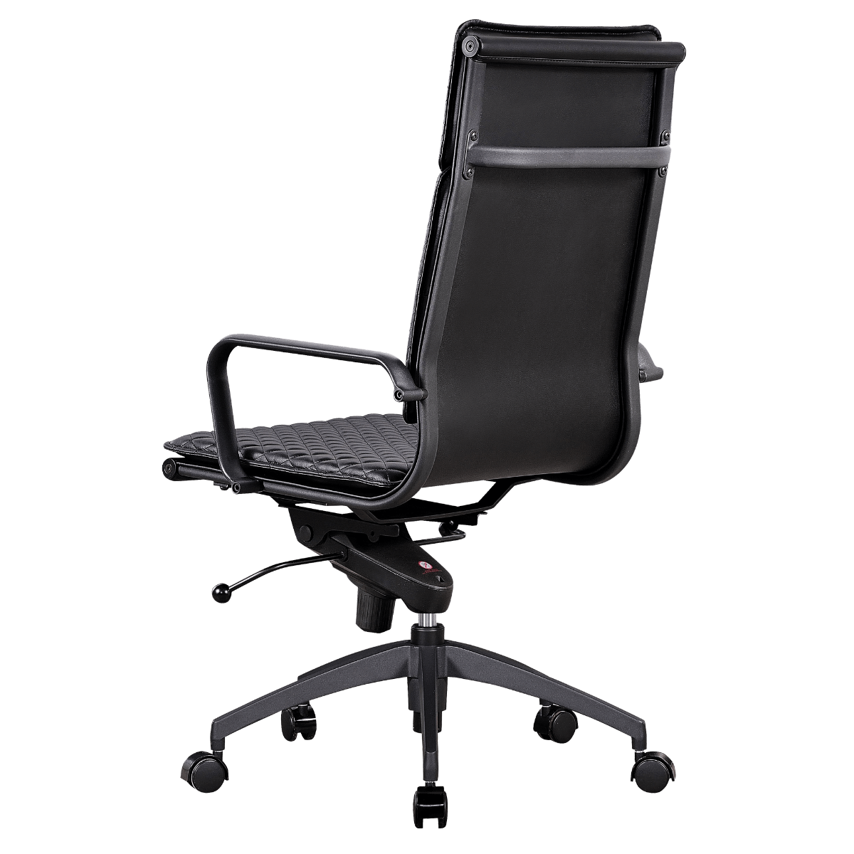 Diamond Highback Softpad Chefsessel Schwarz Leder Schwarz Gestell 3