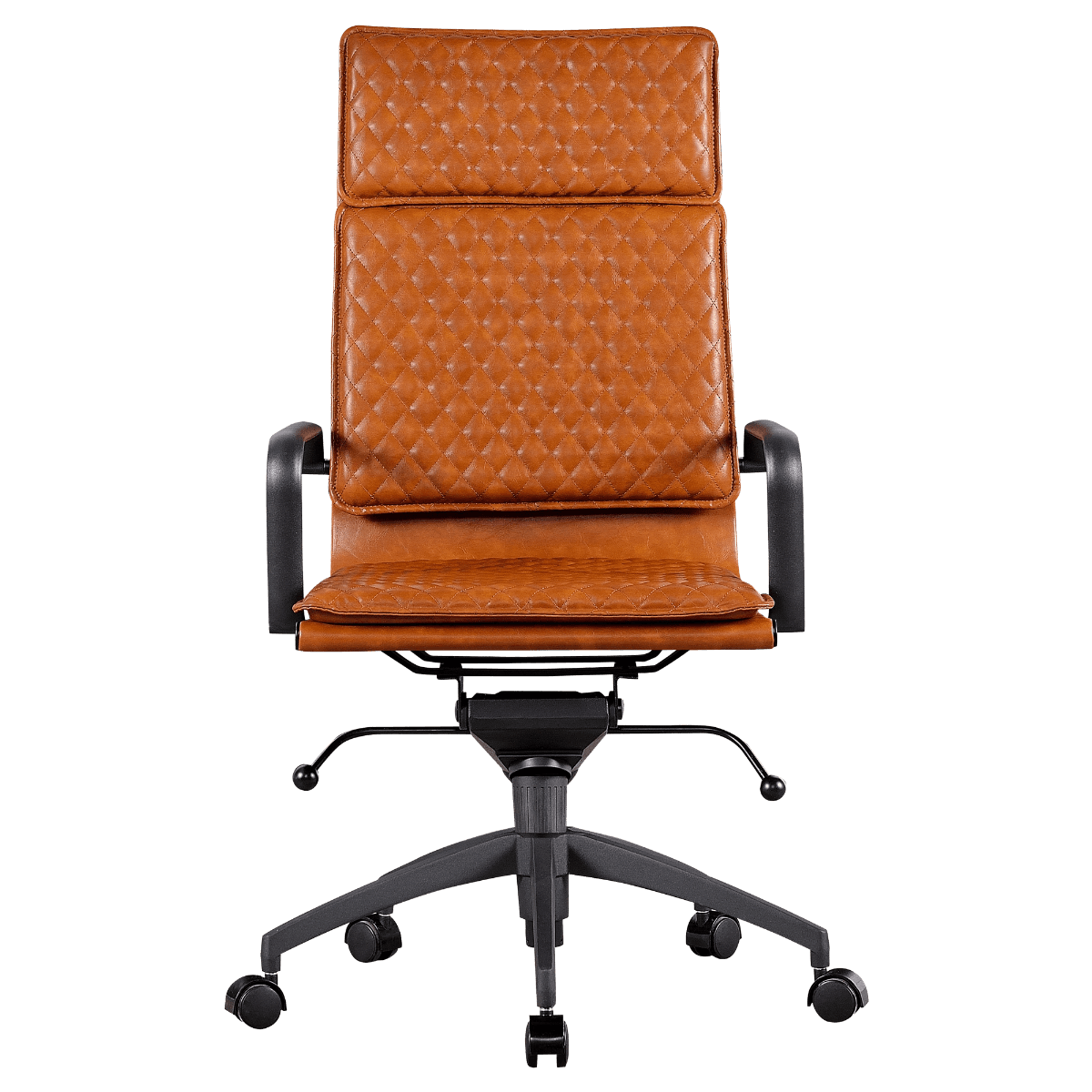 Silla Ejecutiva Diamond Highback Softpad Piel Coñac Estructura Negra 2