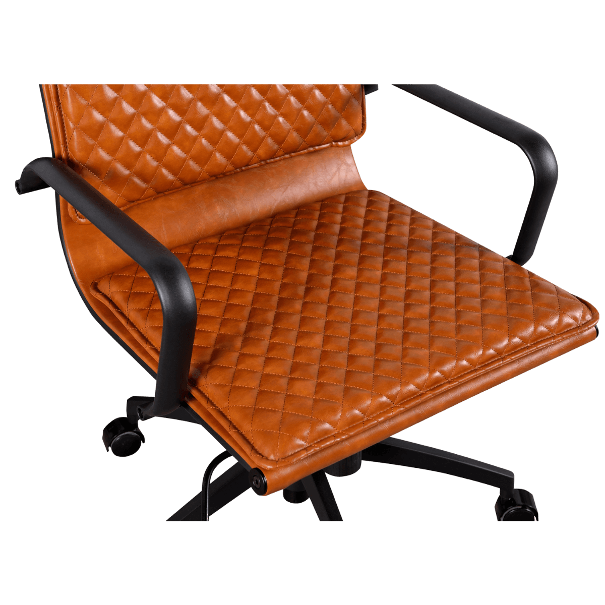 Silla Ejecutiva Diamond Highback Softpad Piel Coñac Estructura Negra 6