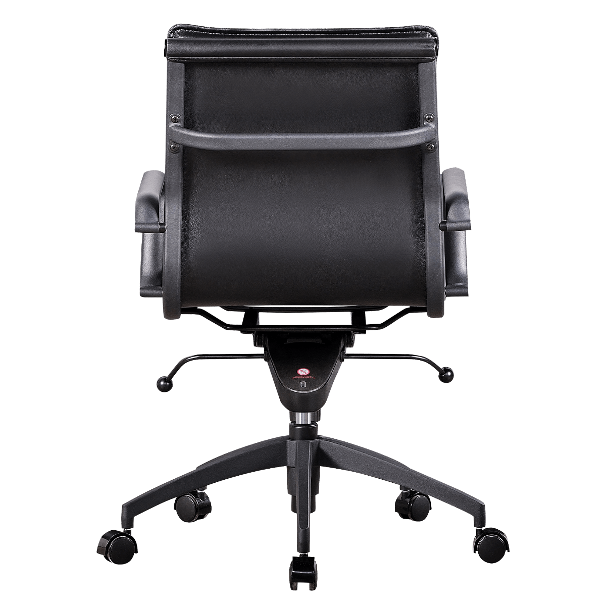 Diamond Lowback Softpadded Office Chair Black Leather Black Frame 3