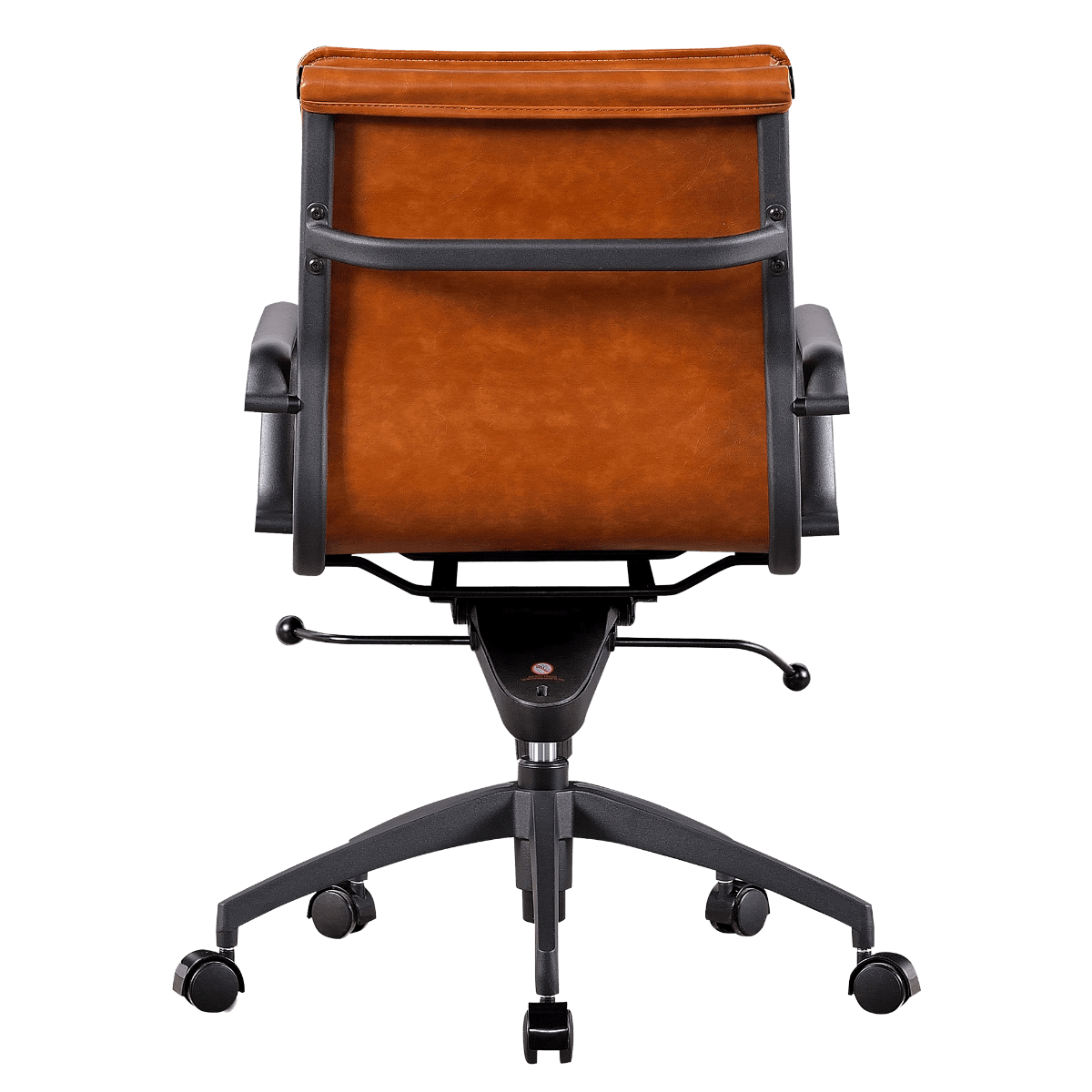 Diamond Lowback Softpadded Office Chair White Leather Black Frame – 2