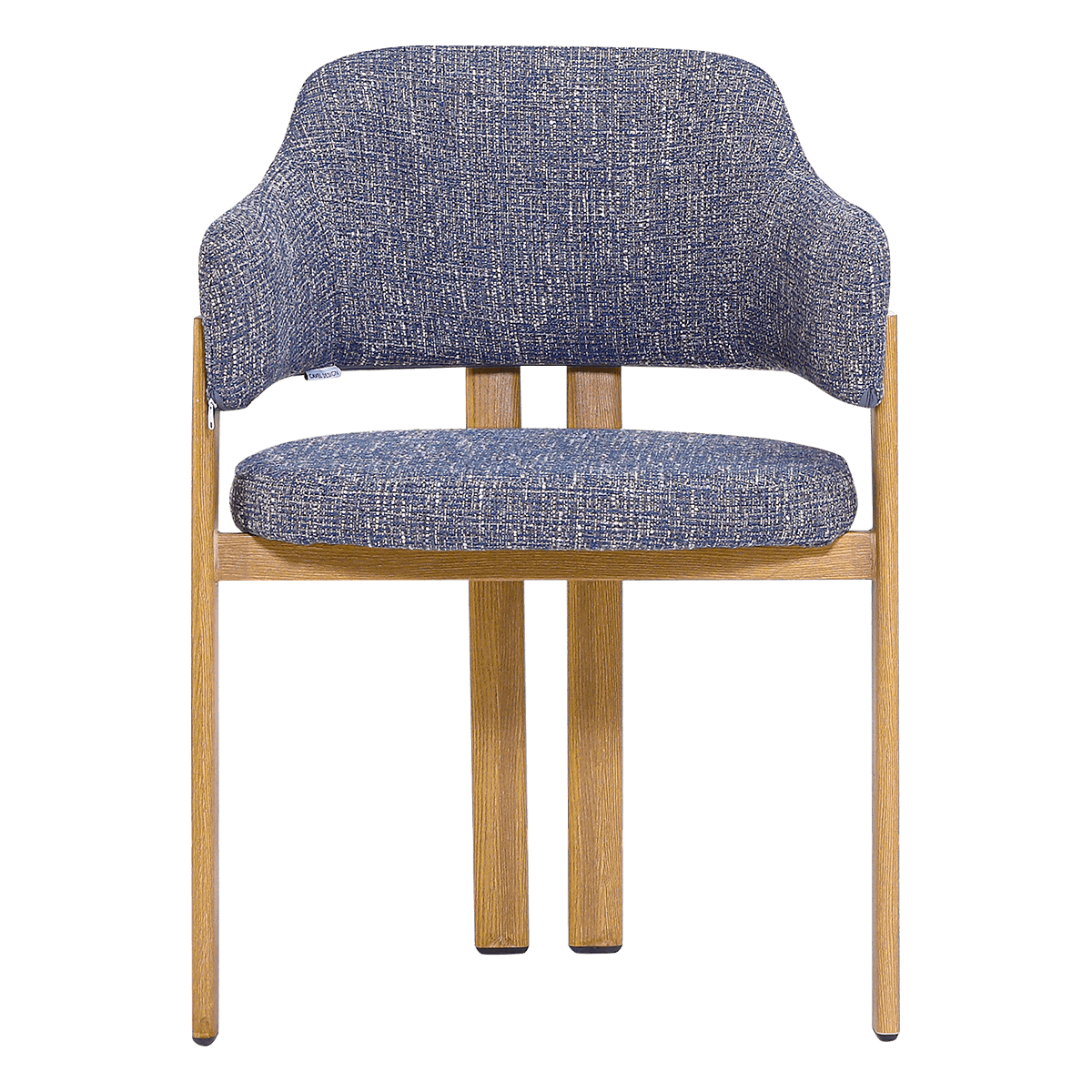 Isamu Japandi Dining Chair Blue OTE Oak Finish Base 2