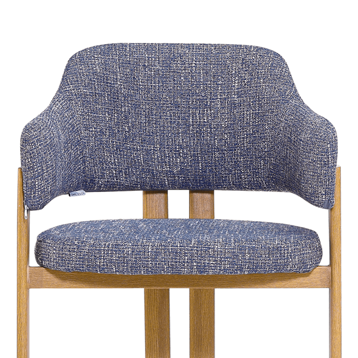 Isamu Japandi Dining Chair Blue OTE Oak Finish Base 6