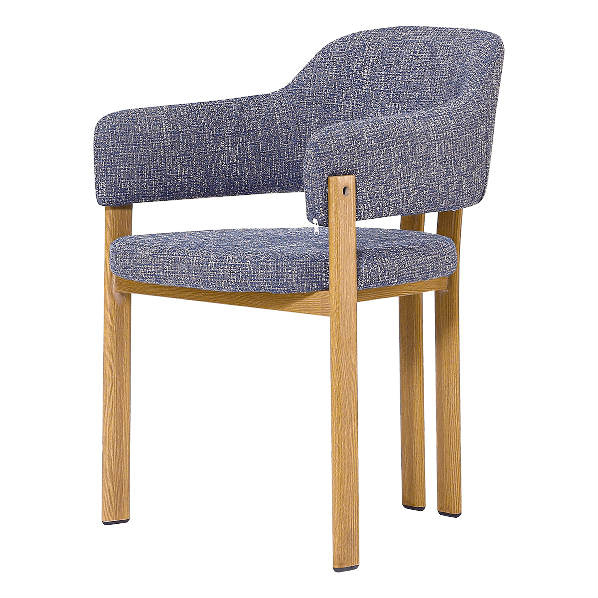 Isamu Japandi Dining Chair – Blue OTE – Oak Finish Base