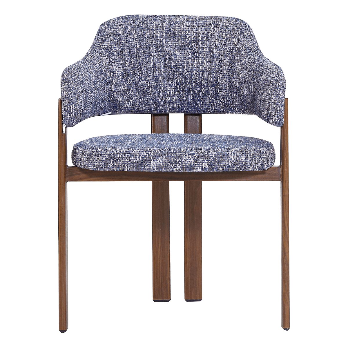 Isamu Japandi Dining Chair Blue OTE Walnut Finish Base 1