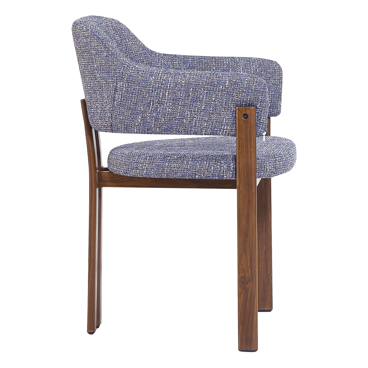 Isamu Japandi Dining Chair Blue OTE Walnut Finish Base 2