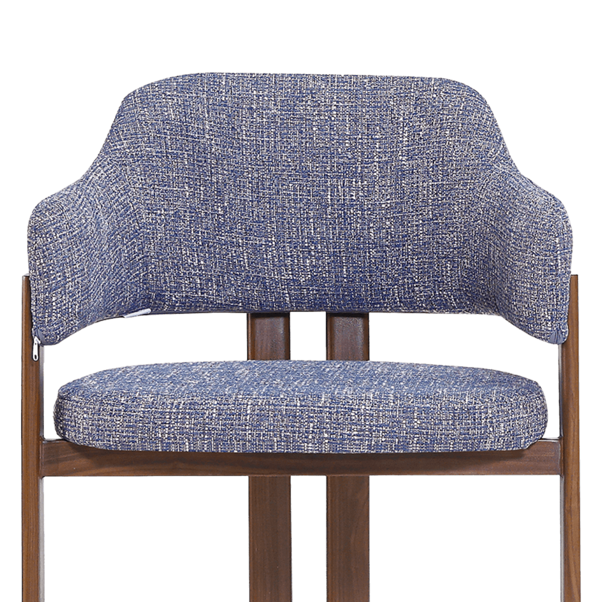 Isamu Japandi Dining Chair Blue OTE Walnut Finish Base 3