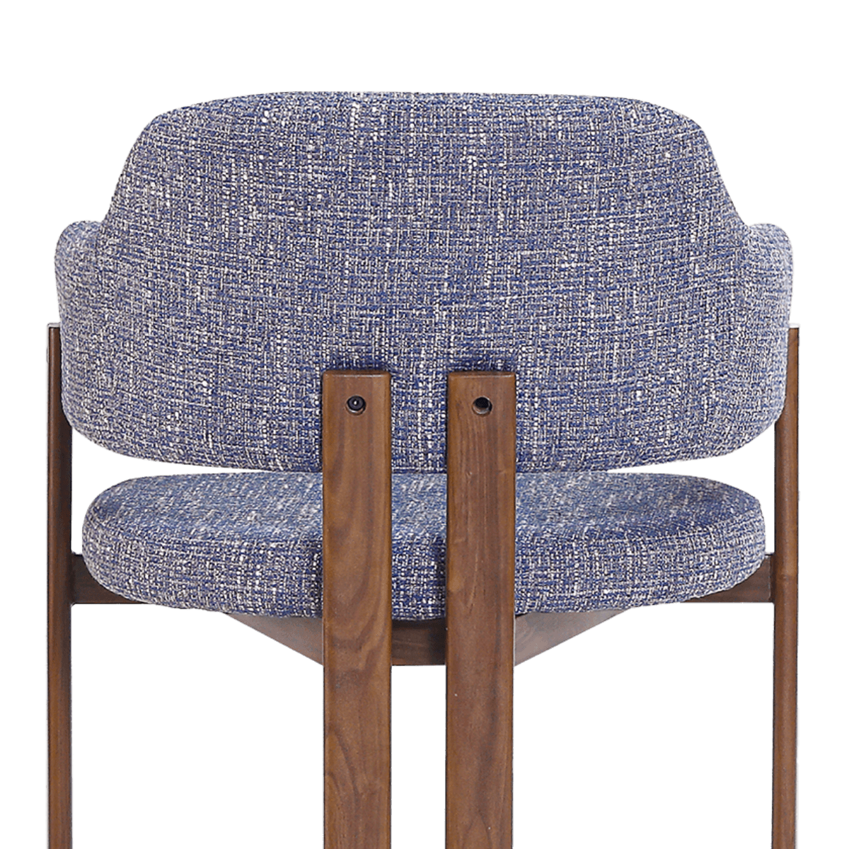 Isamu Japandi Dining Chair Blue OTE Walnut Finish Base 5