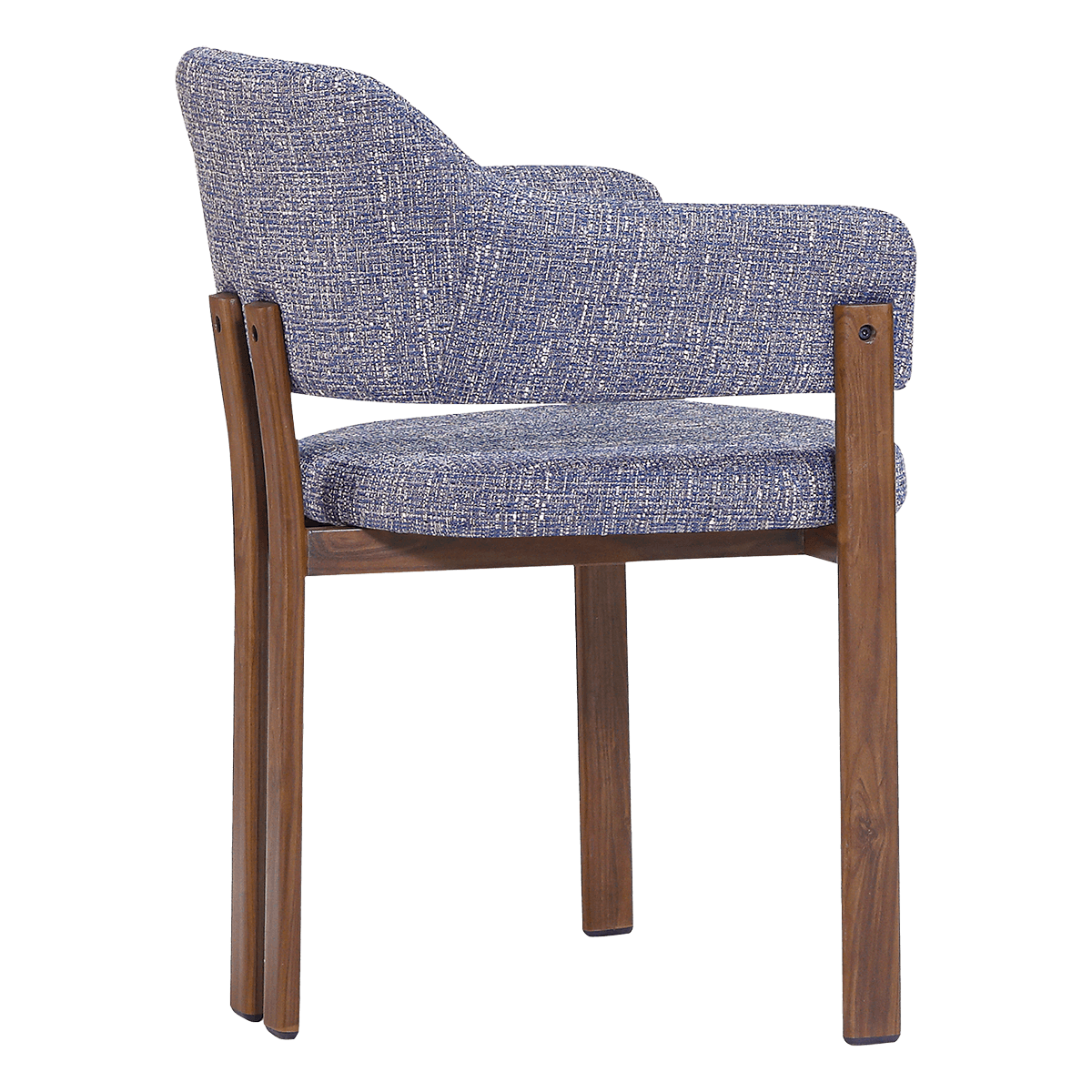 Isamu Japandi Dining Chair Blue OTE Walnut Finish Base 6