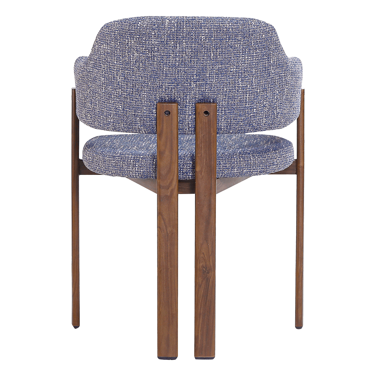 Isamu Japandi Dining Chair Blue OTE Walnut Finish Base 7