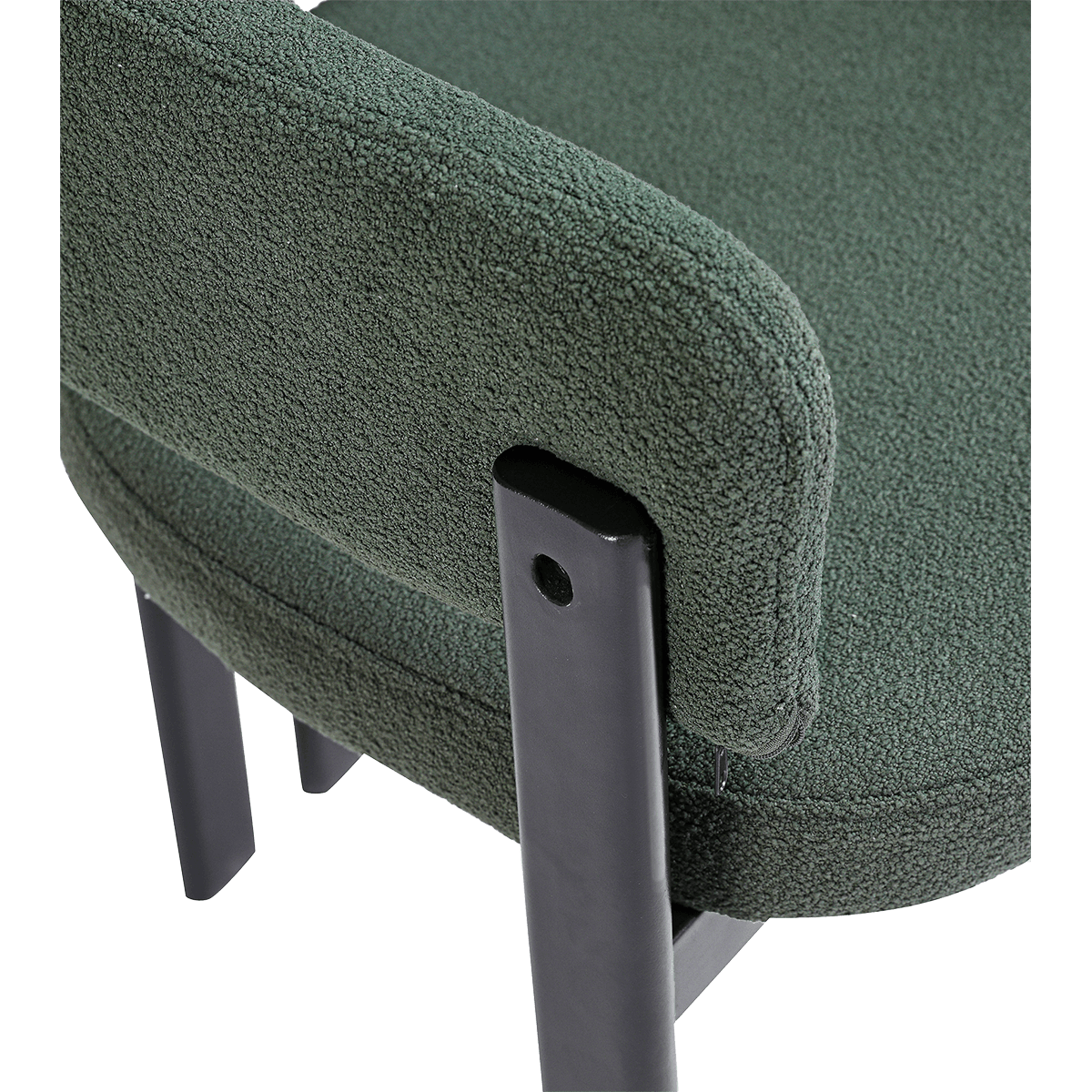 Isamu Japandi Dining Chair Green Boucle Black Base 4