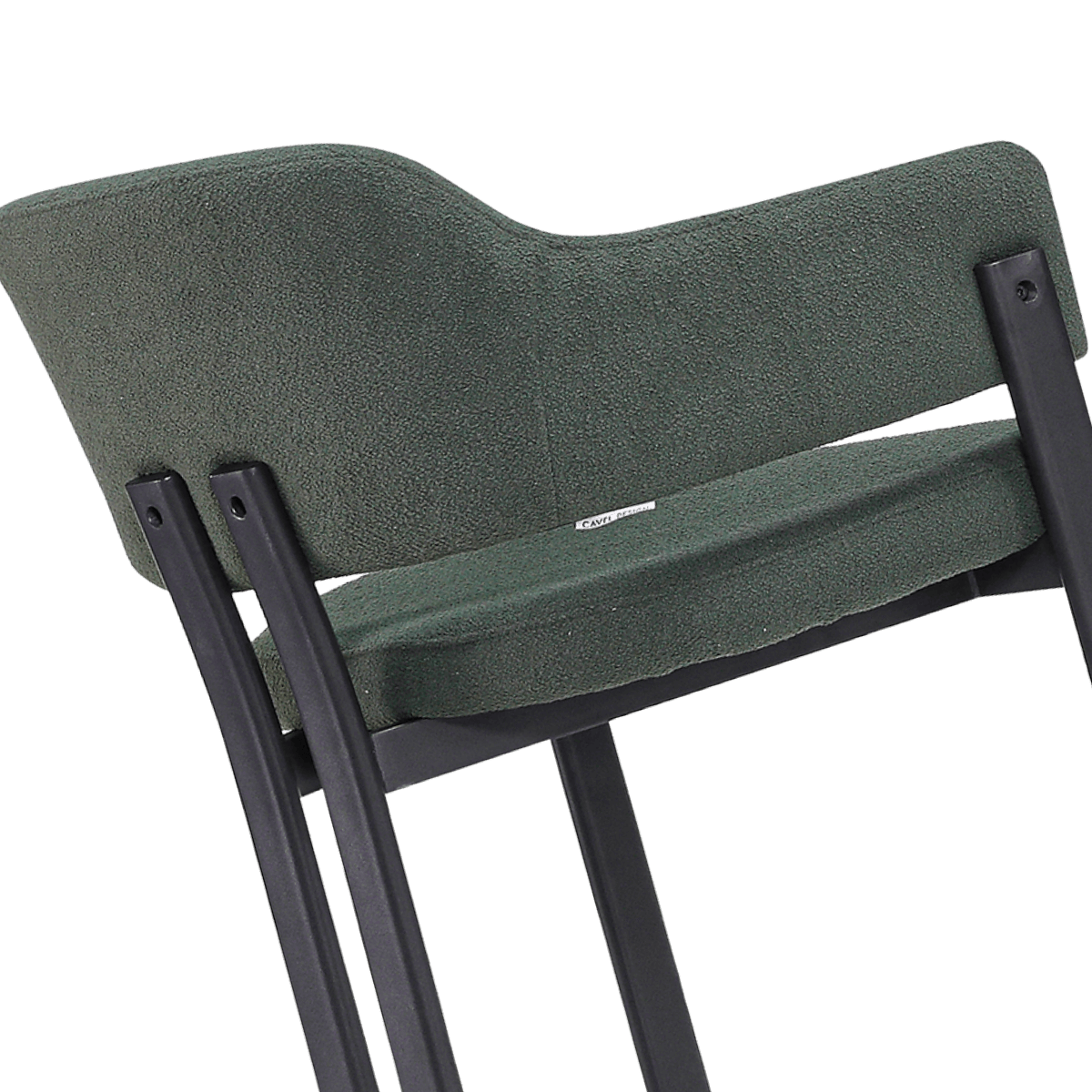 Isamu Japandi Dining Chair Green Boucle Black Base 8