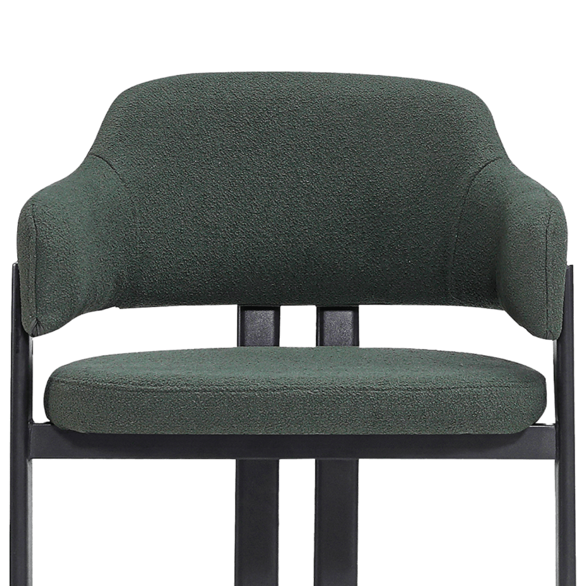 Isamu Japandi Dining Chair Green Boucle Black Base 9