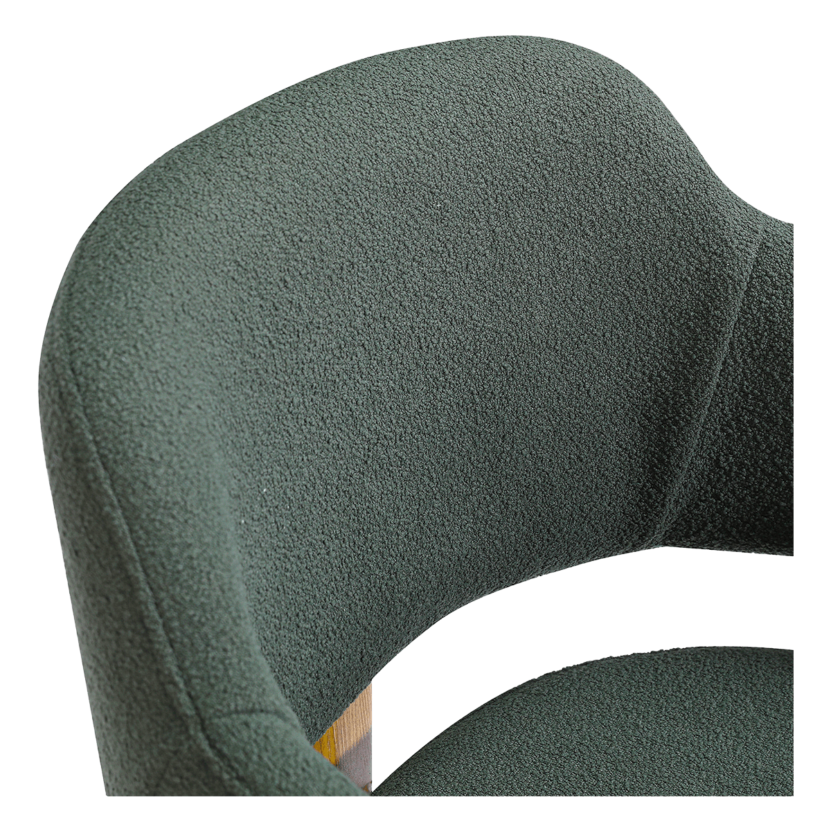 Isamu Japandi Dining Chair Green Boucle Oak Finish Base 3