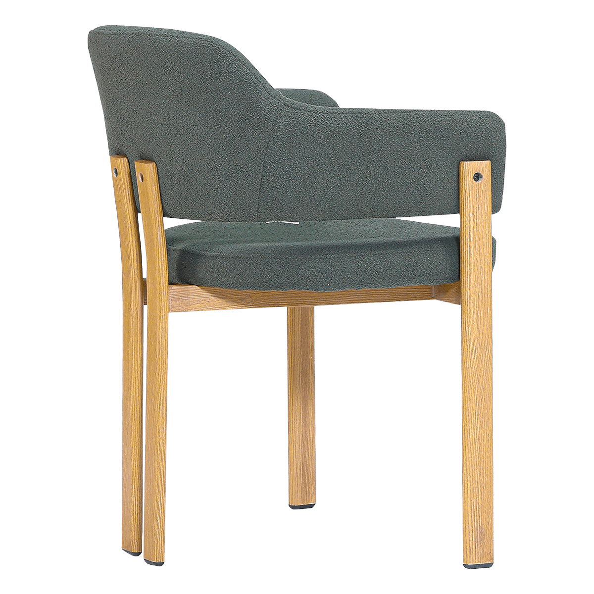 Isamu Japandi Dining Chair Green Boucle Oak Finish Base 6