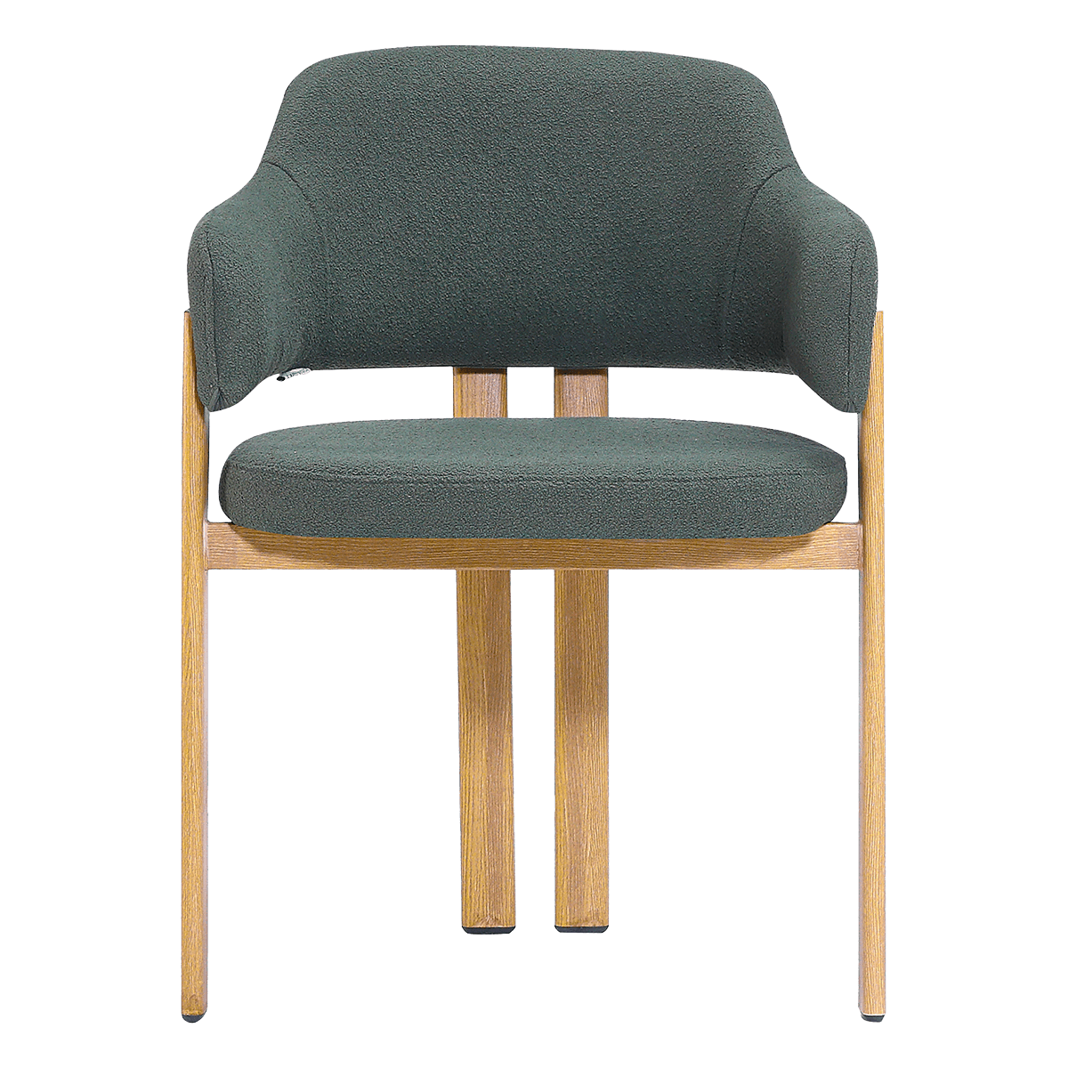 Isamu Japandi Dining Chair Green Boucle Oak Finish Base 8
