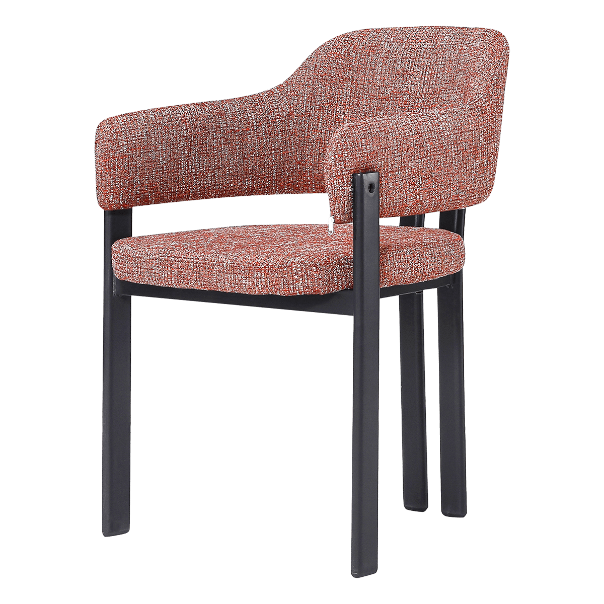 Isamu Japandi Dining Chair – Red OTE – Black Base