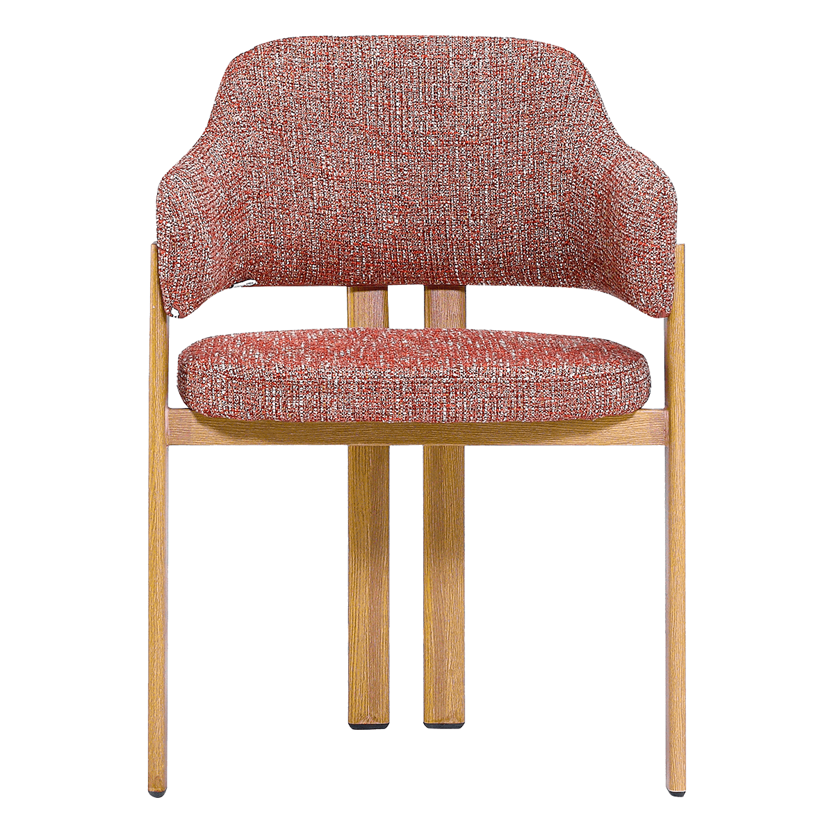 Isamu Japandi Dining Chair Red OTE Oak Finish Base 1