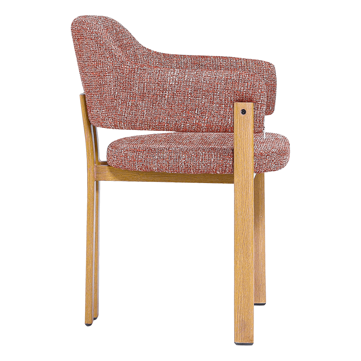 Isamu Japandi Dining Chair Red OTE Oak Finish Base 2