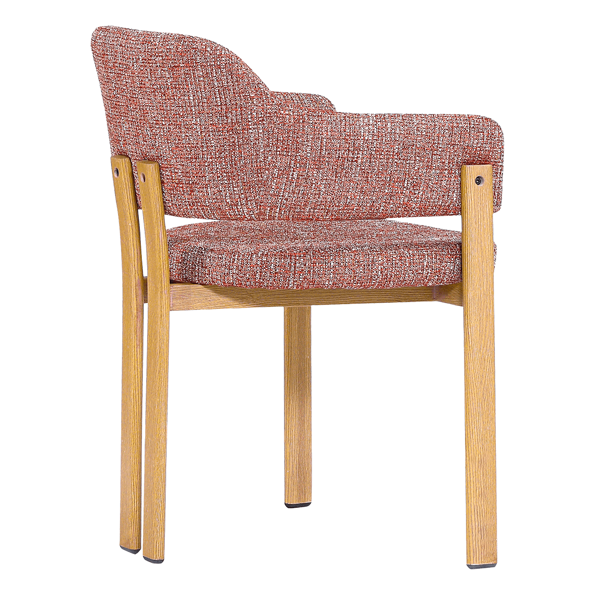 Isamu Japandi Dining Chair Red OTE Oak Finish Base 3