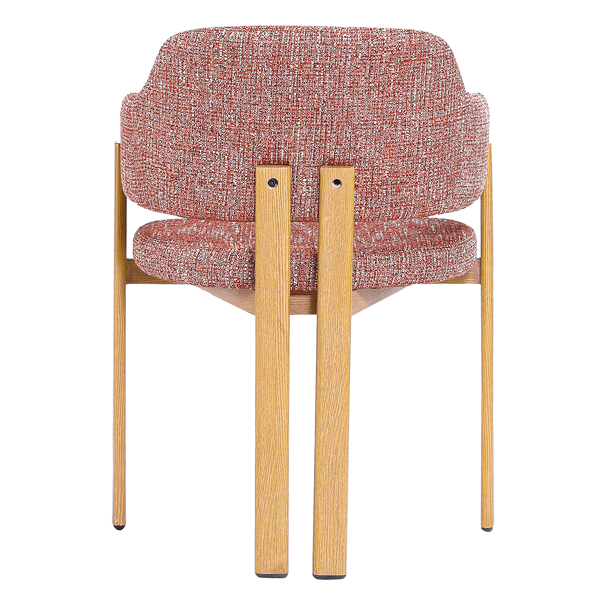 Isamu Japandi Dining Chair Red OTE Oak Finish Base 4