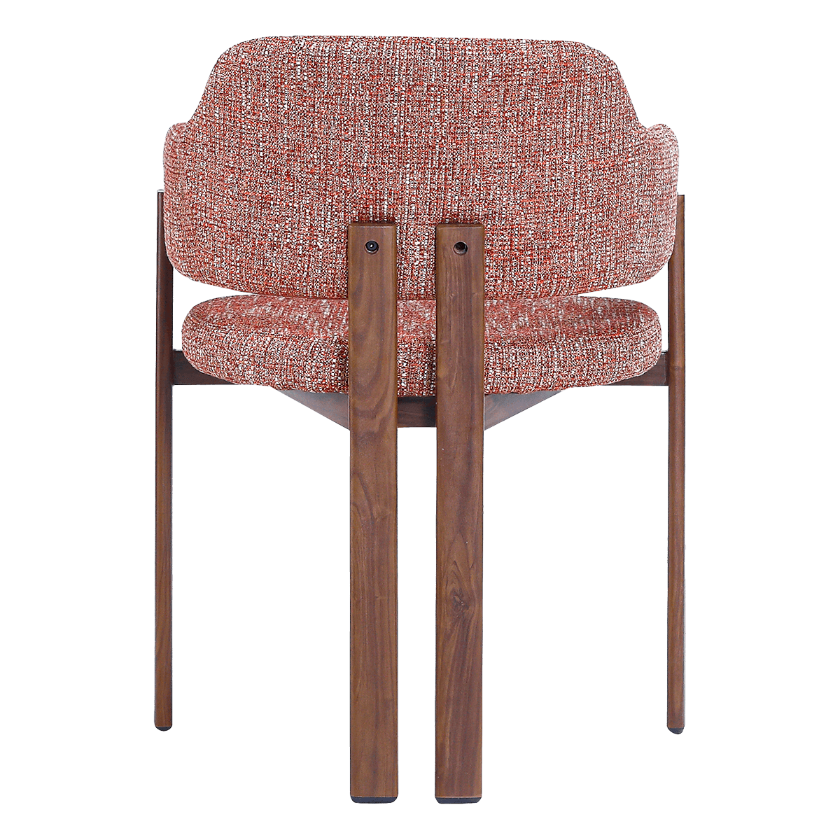 Isamu Japandi Dining Chair Red OTE Walnut Finish Base 2